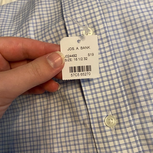 Jos A Bank Blue grid button down nwt - Picture 3 of 3